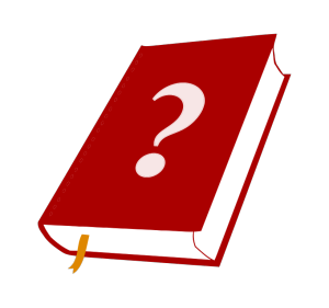 red book with a question mark