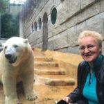 woman with polar bear 