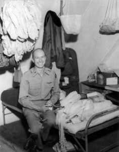 man with parachutes in 1948