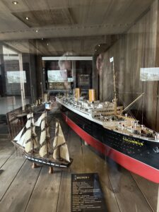 models of ships used to cross the Atlantic 