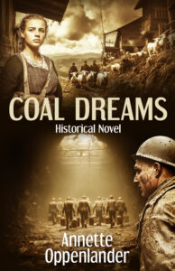 book cover with miner and farm woman and goats