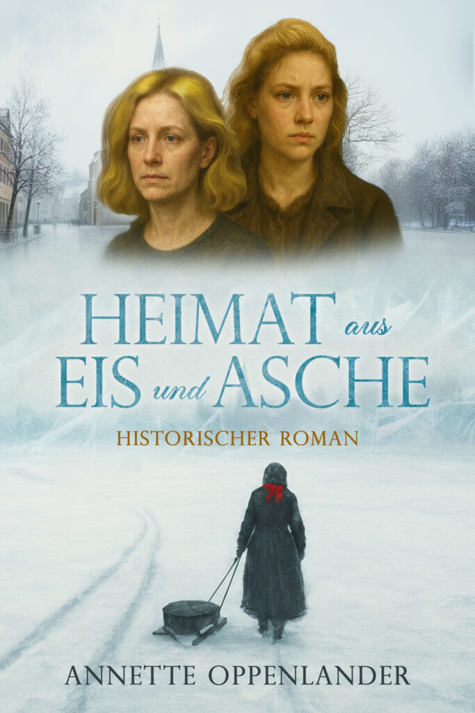 zwei Frauen und eine Frau mit Schlitten auf einem Buchcover