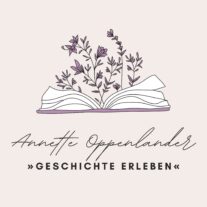 logo buch mit Blumen und Autorenname